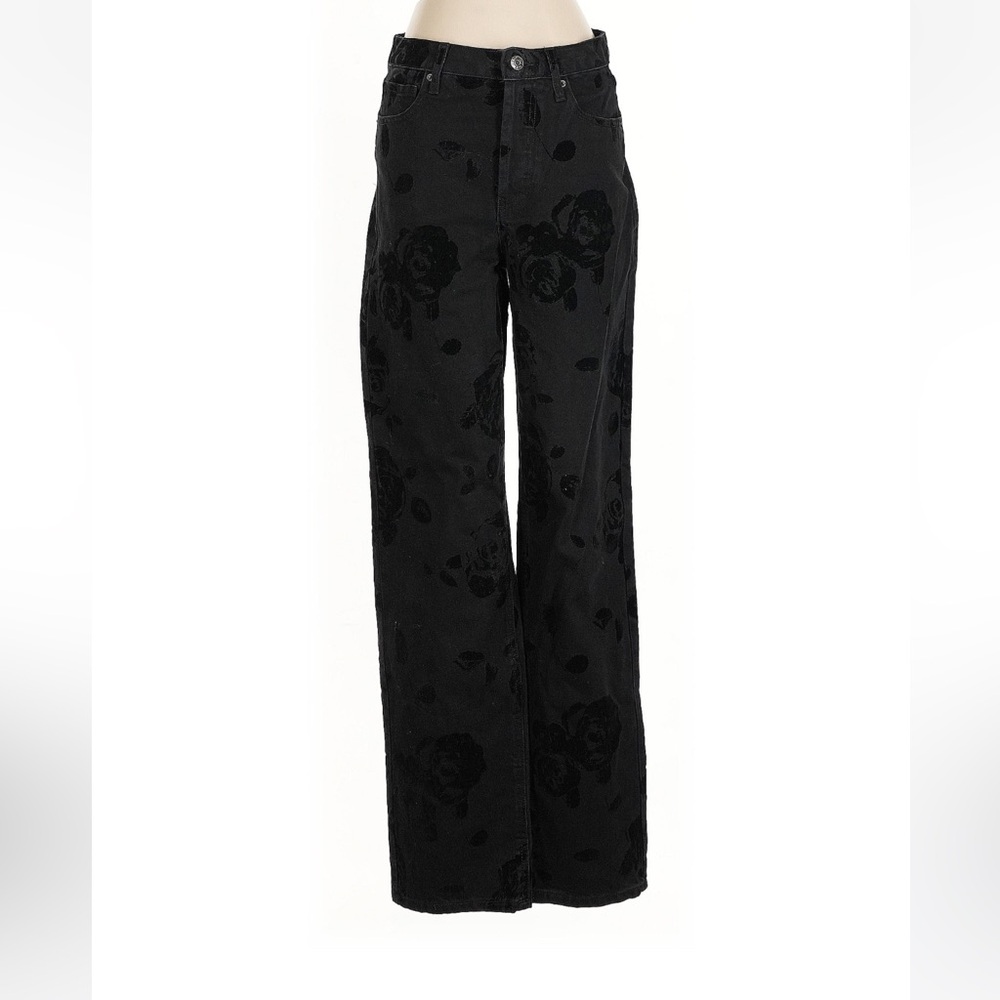 Black Floral Women's Jeans